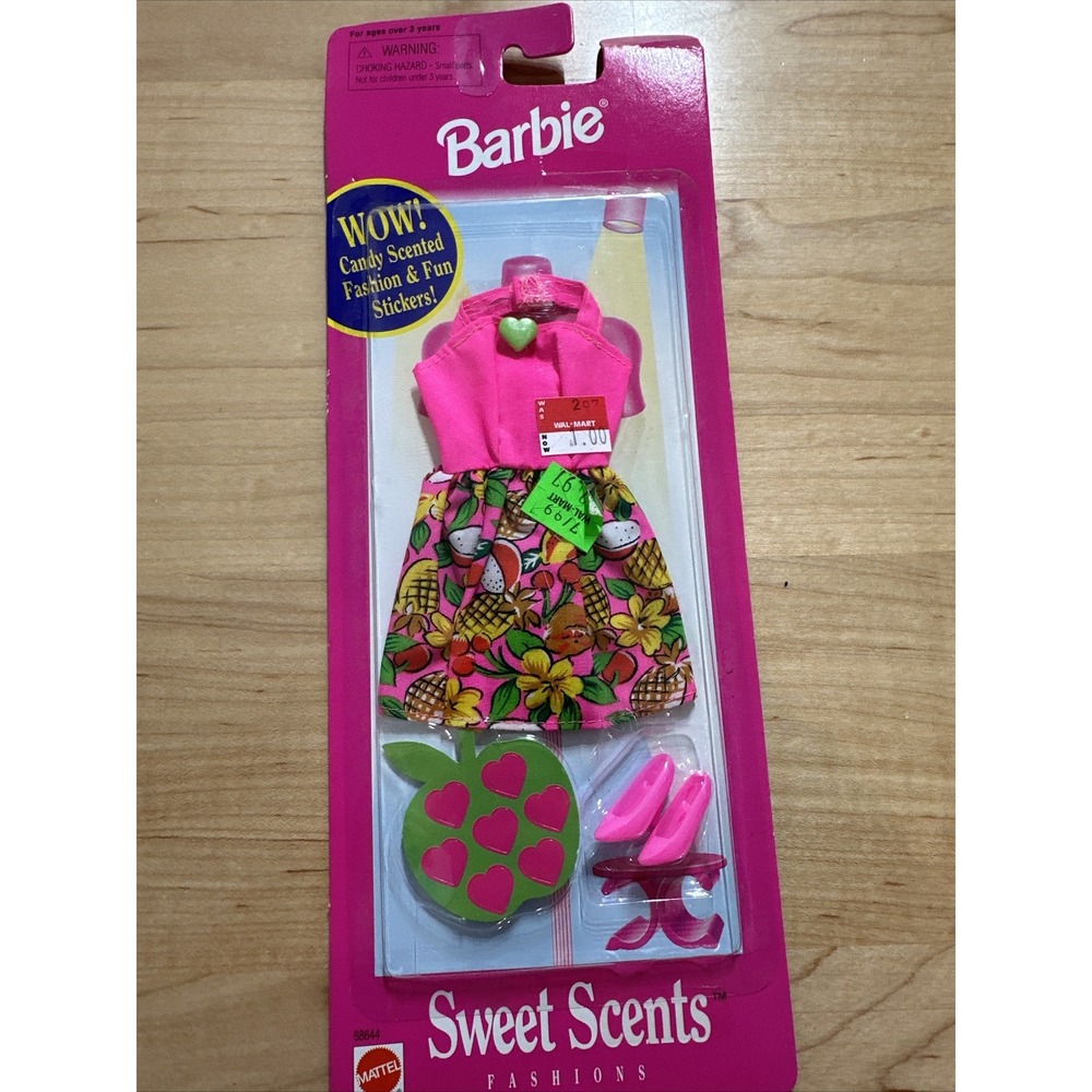 Barbie Sweet Scents Fashions " Pink Flower Dress & Shoes - 1998 - No. 68644 -NIP